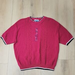 Rare Vintage Sweater Embroidered Made In The USA Size XL Grandma Sweater